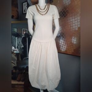 Zara Cotton Blend Voluminous Maxi Bu Bubble Dress